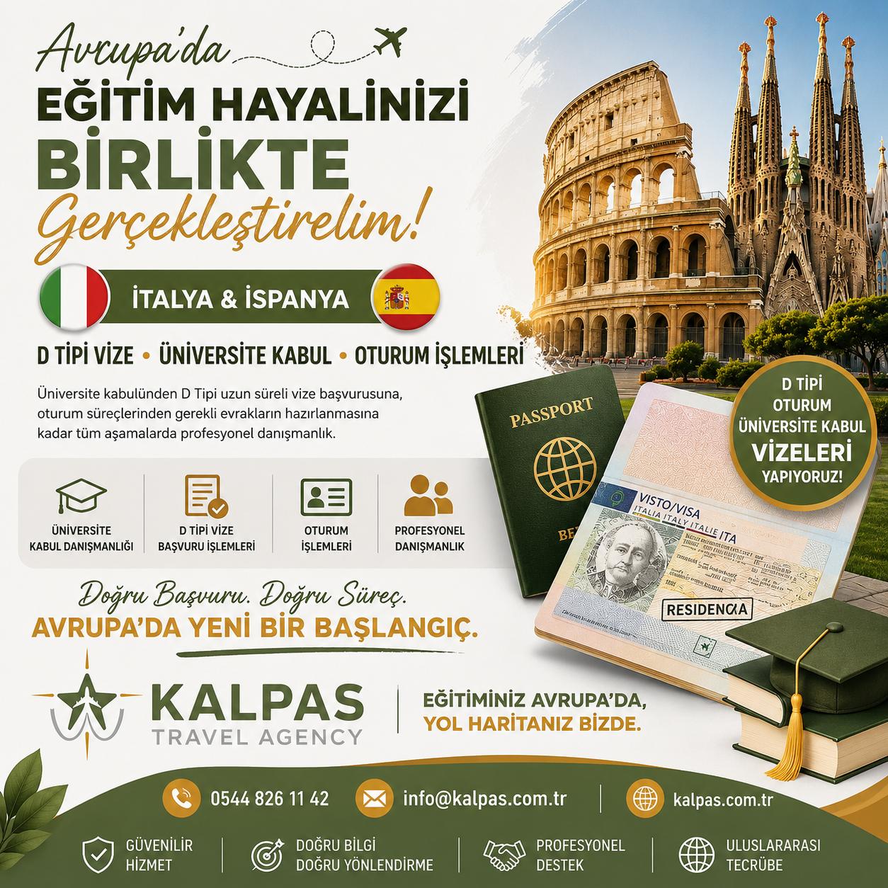 Avrupa’da Eğitim Hayalinize Profesyonel Destek D Tipi Vize, Oturum, Erasmus ve Üniversite Kabul İşlemleri